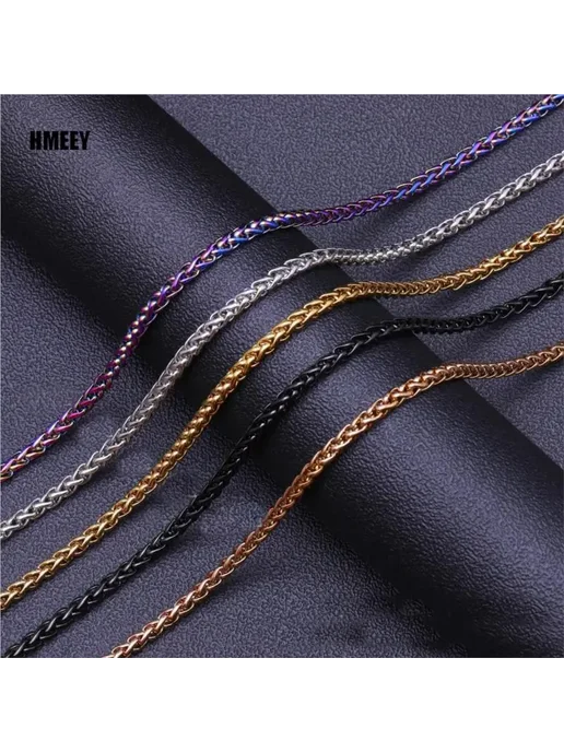 Нет бренда Мужское ожерелье из нержавеющей стали, 55см, Gold, Width 4mm, золотой