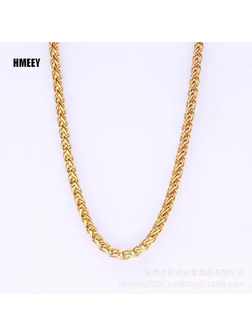 Нет бренда Мужское ожерелье из нержавеющей стали, 55см, Gold, Width 4mm, золотой, фото 6