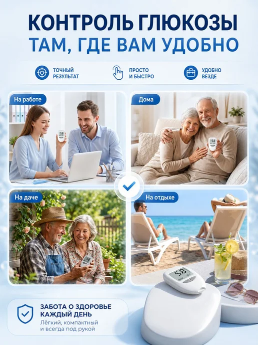Глюкометр с тест-полосками 50 шт и ланцетами 50 шт, набор, 50 шт, 50 шт, фото 8