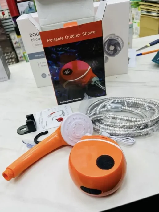 Походный душ с аккумулятором и USB зарядкой переносной, вариант, фото 2