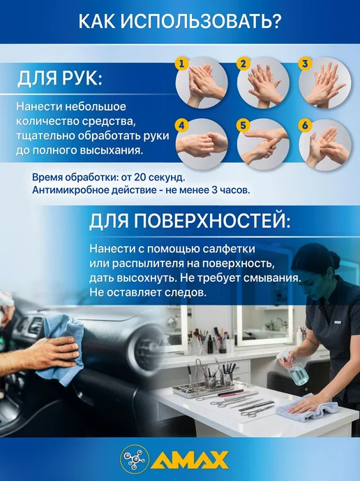 Антисептик для рук и поверхностей,1л, 1 л, фото 3