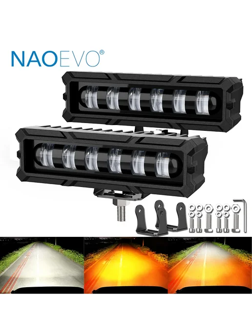 NAOEVO Светодиодная Фара 60W 7D 6-дюймовая С Ультрачеткой Ли, 60 Вт, фото 2