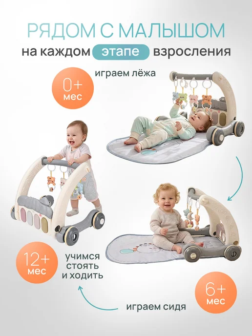Рыжий кот. Ходунки каталка для малышей, вариант, фото 3