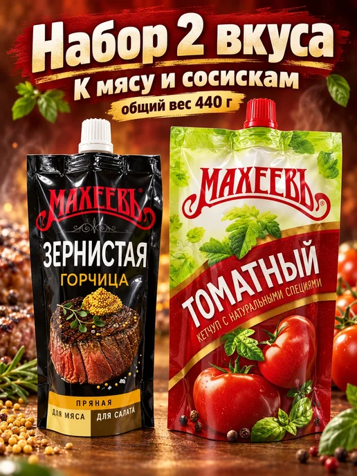 МахеевЪ Набор соусов К мясу и сосискам 2 вида, вариант