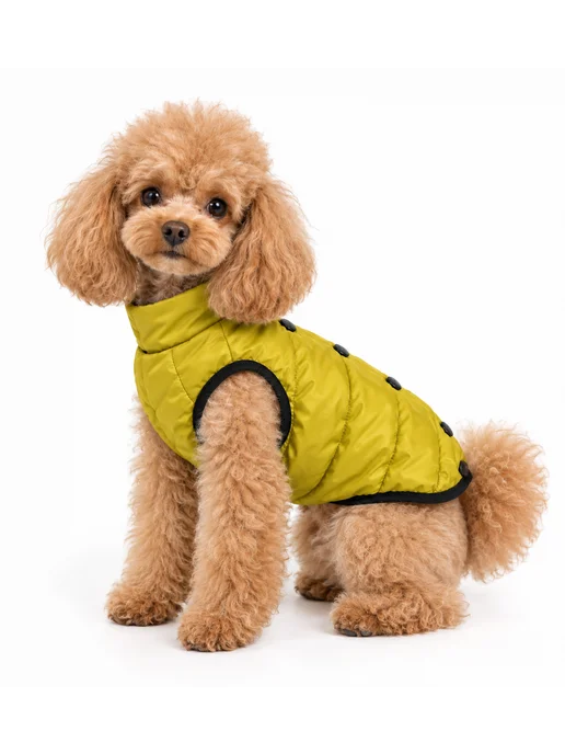 GoofyDog Жилет для собак утепленный водонепроницаемый, желтый, фото 3