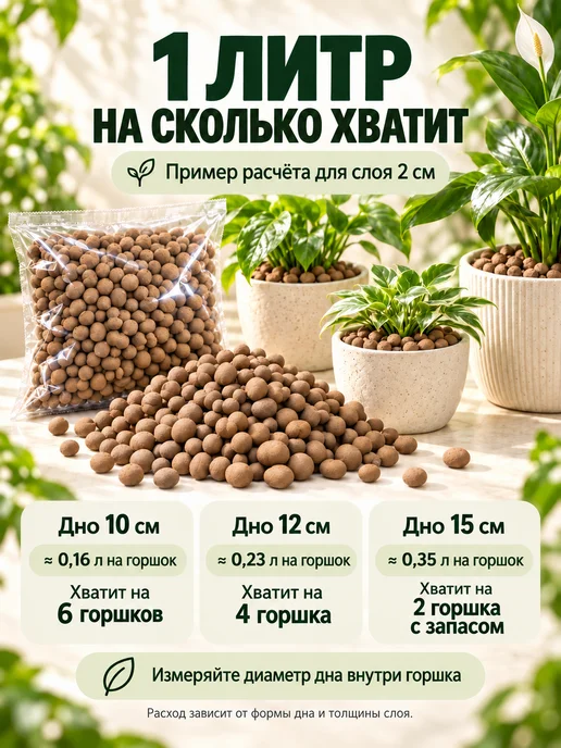 РБС-Агро Керамзит для цветов 5-10 1л, 1 л, фото 8