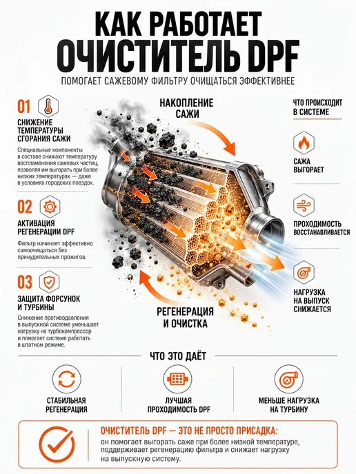 Очиститель сажевого фильтра DPF 300 мл, присадка в и, 300 мл, фото 4