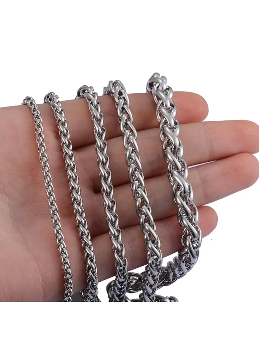 Нет бренда Мужское ожерелье из нержавеющей стали, Silver, 45cm, 6mm, 70см, золотой, фото 3