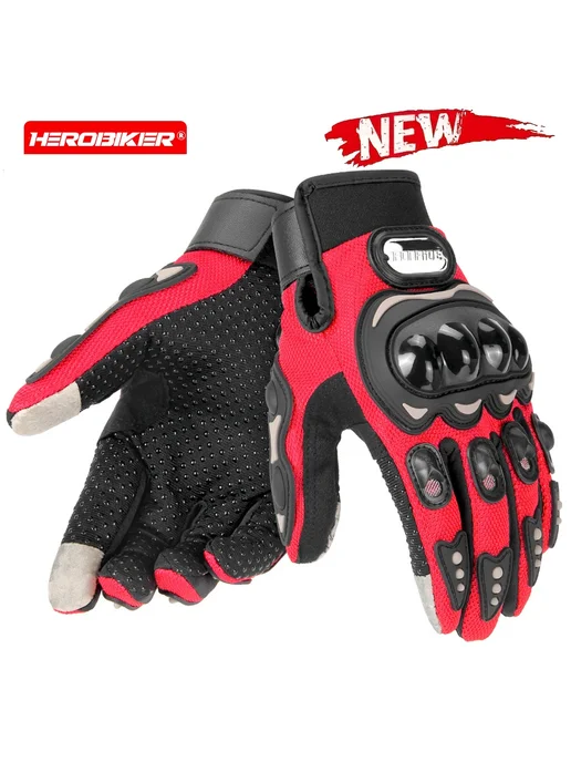 HEROBIKER Новые Летние Мотоциклетные Перчатки, Дышащие, С Защитой От П, черный, фото 2
