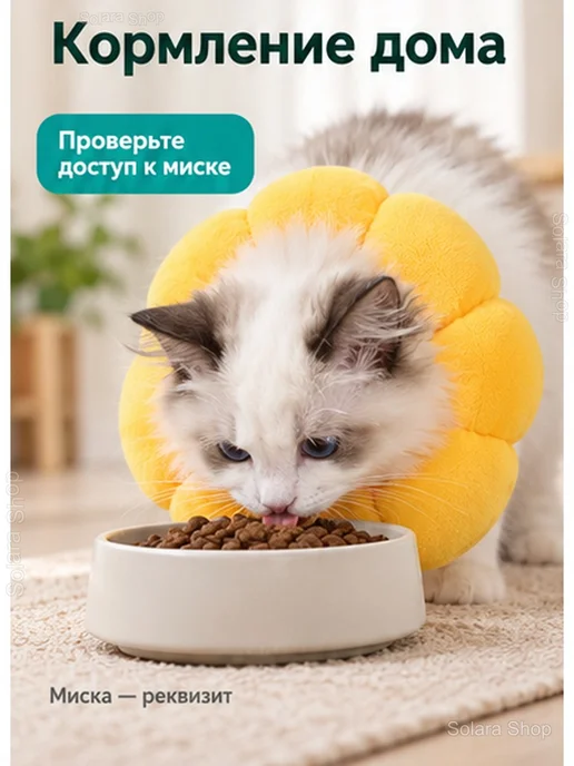 Защитный воротник для кошек и собак «Подсолнечник», желтый, фото 6
