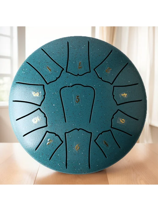 6 дюймов Steel Tongue Drum Handpan музыкальный инструмент, з, зеленый
