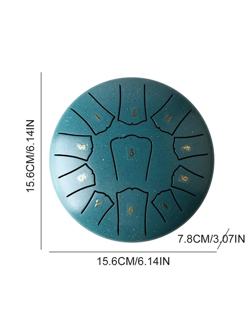 6 дюймов Steel Tongue Drum Handpan музыкальный инструмент, з, зеленый, фото 5