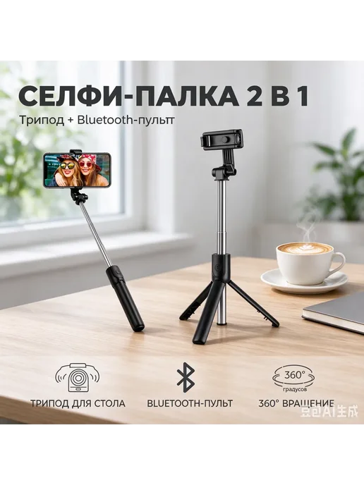 Селфи-палка, металлическая, вариант