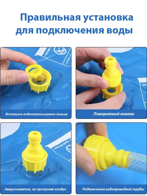 Детский игровой бассейн фонтанчик 100 см, голубой, фото 5