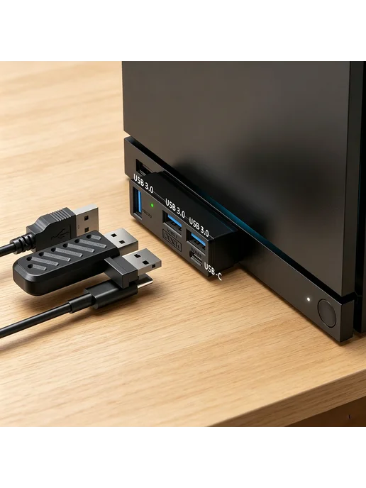USB хаб 4в1 для Steam, PS5, ПК, ноутбука, с индикатором, вариант, фото 2