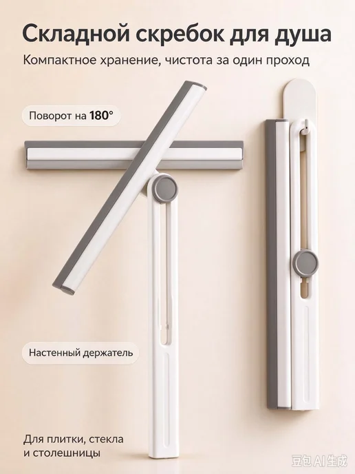 Домашний складной стеклоочиститель Белый, белый, фото 6