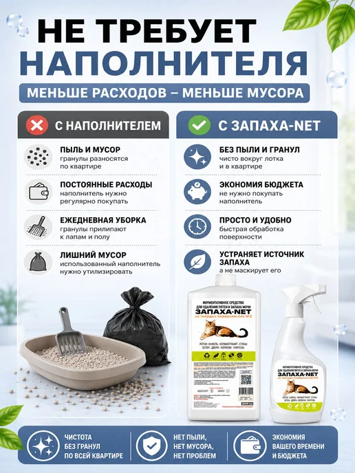 Нейтрализатор запаха мочи и меток животных Запаха-Net 0,5л, 0,5 л, фото 6