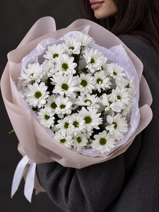 getFlwrs Букет из ромашкой хризантемы премиум, белый, фото 2