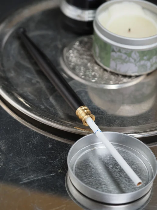 Деревяный мундштук для стандартных и тонких сигарет, 15 см, коричневый, фото 2