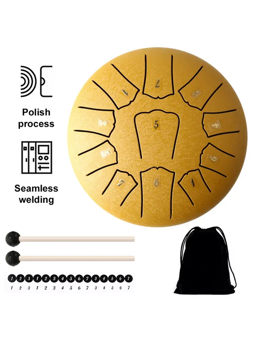 Музыкальный Drum Steel Tongue Drum для медитации, 6 дюймов, Музыкальный Drum Steel Tongue, фото 7