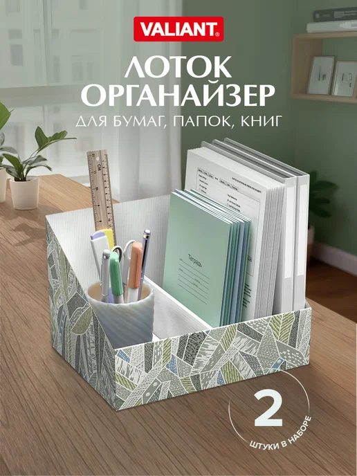 Лоток накопитель для бумаг, тетрадей, вертикальный, для 2, вариант