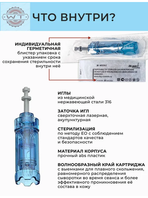 Dr.pen, Картридж 36 игл для дермапен, мезопен, насадка для, 10 шт, фото 2