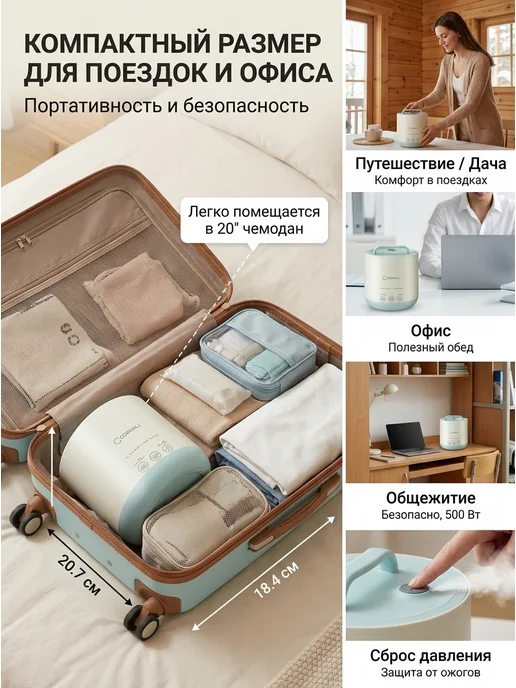 Мультиварка скороварка для дома 500Вт, 500 Вт, фото 3