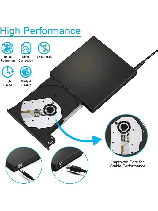 Внешний DVD привод USB 2.0 портативный, 2.0 портативный, фото 2