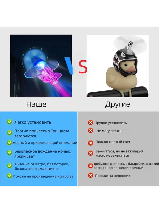 Фонарь велосипедный с RGB-светом, 2 режима, вариант, фото 3