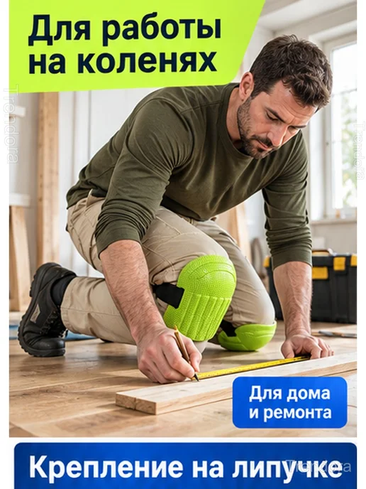 Наколенники строительные из ЭВА на липучках, 2 шт, 2 шт, фото 2