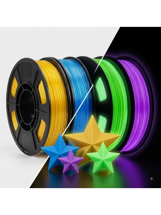 Filajoy3D нить ТПУ 1.75 мм светящаяся 250г 250g tpu glow yel, 250 г, 250 г, фото 2