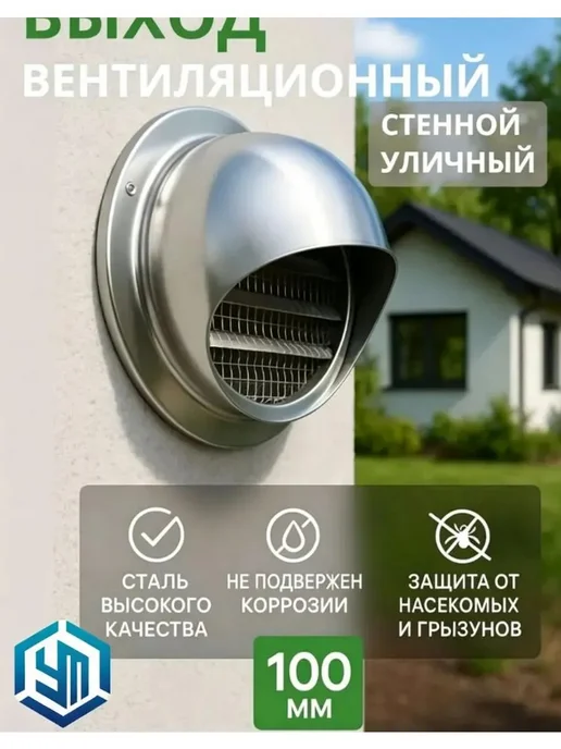 Вентиляционный клапан для улицы 100мм, вариант